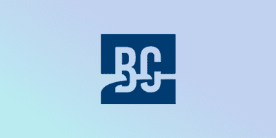 bridge-commercial_featured Blue BC logo on a gradient background.